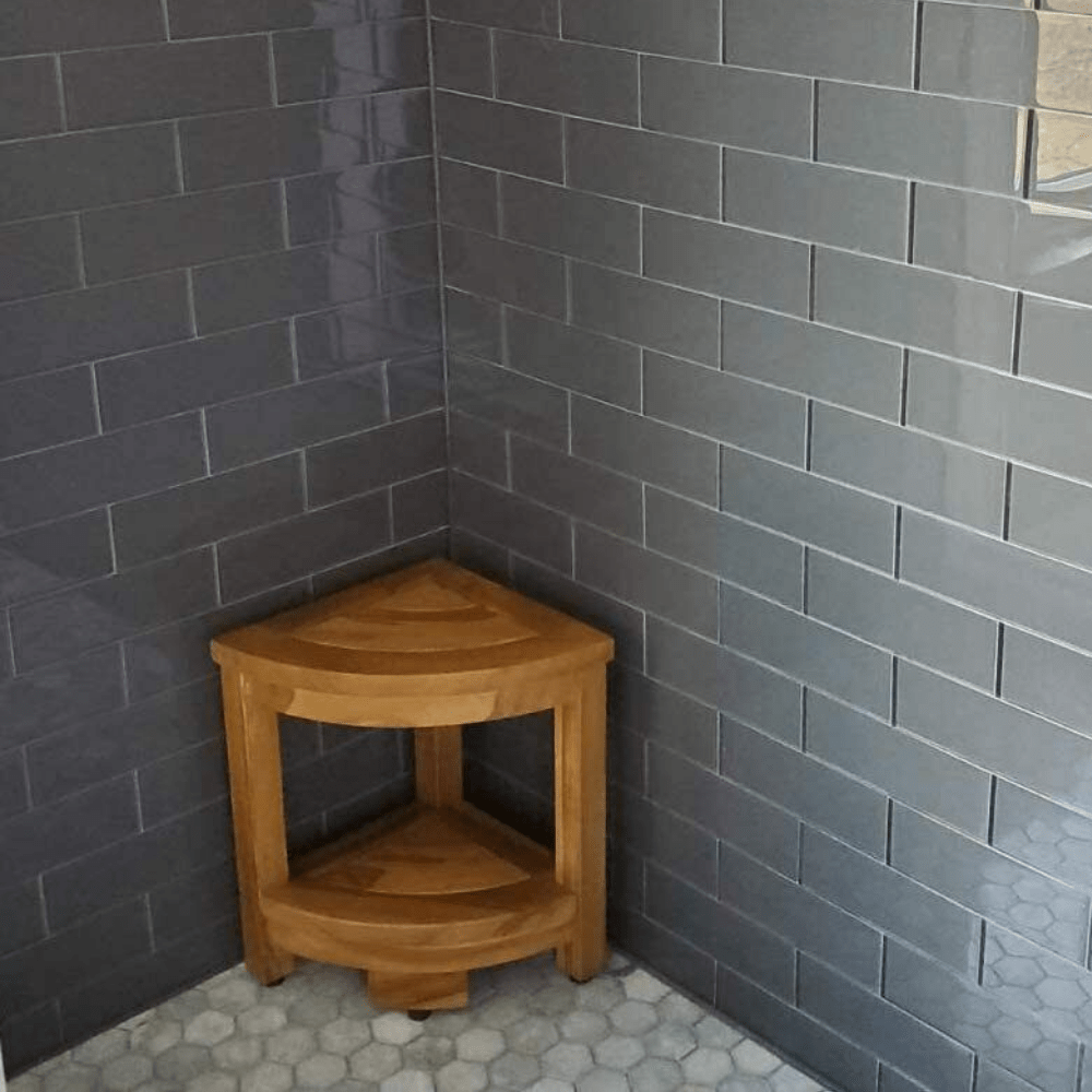 Premium Wooden Teak Shower Corner Bench Seat