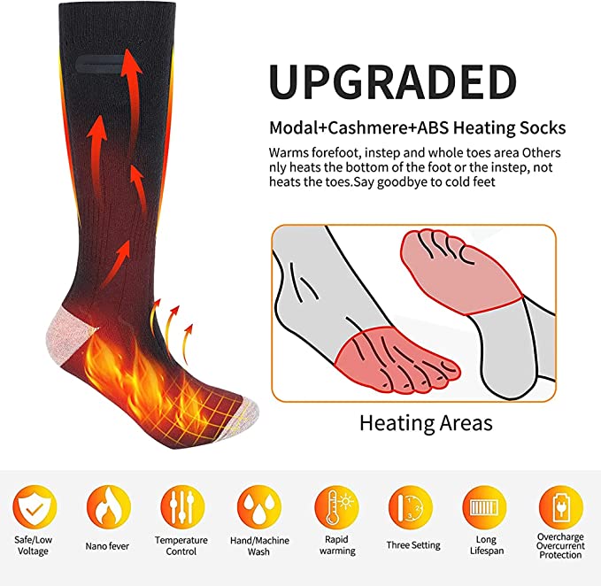 2 Pairs Of Unisex Heated Socks