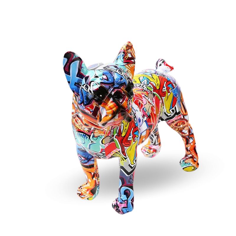 Graffiti French Bulldog Statue Decoration