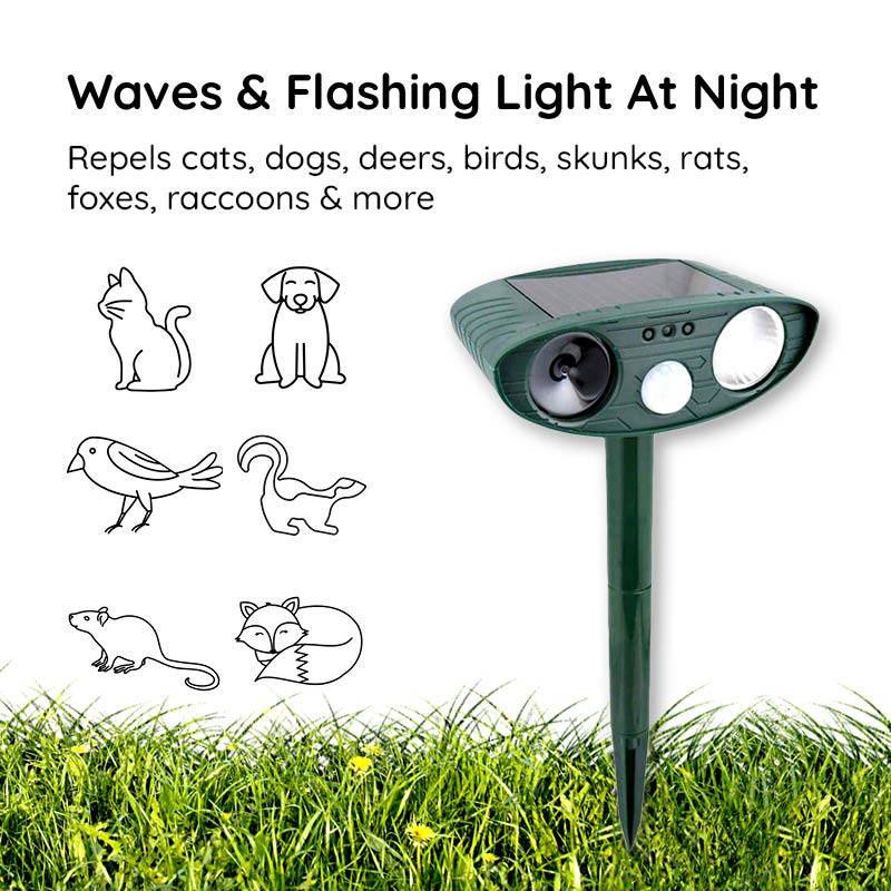 Ultrasonic Deer Repeller - Solar Powered - Flashing Light