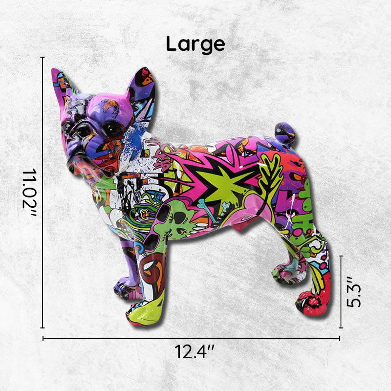 Graffiti French Bulldog Statue Decoration