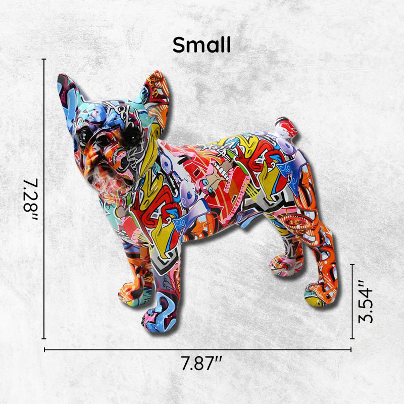 Graffiti French Bulldog Statue Decoration